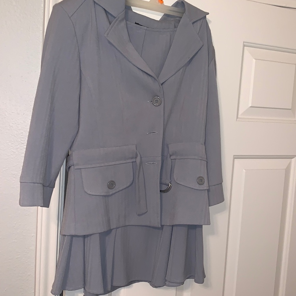 🔥4 for $30 Grey Blazer and skirt outfit